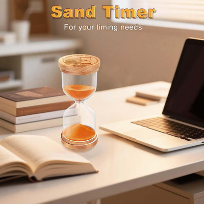 CNCJ Wooden Hourglass Sand Timer, 3 Minute Blue Sand Watch Reloj De Arena for Desk Decor Kitchen Classroom Office Study Home Decoration