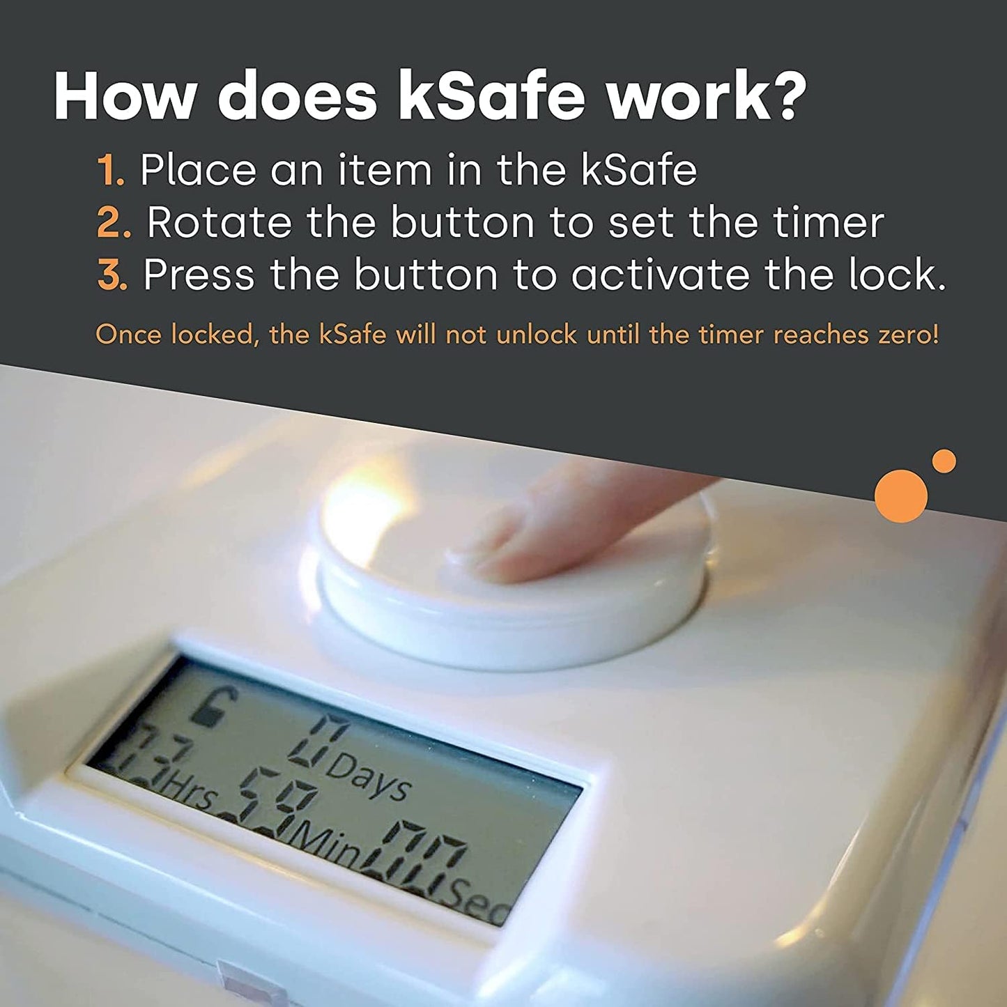 Kitchen Safe Time Locking Container (Medium), Timed Lock Box for Cell Phones, Snacks, and other unwanted temptations (White Lid + 5.5” Clear Base)