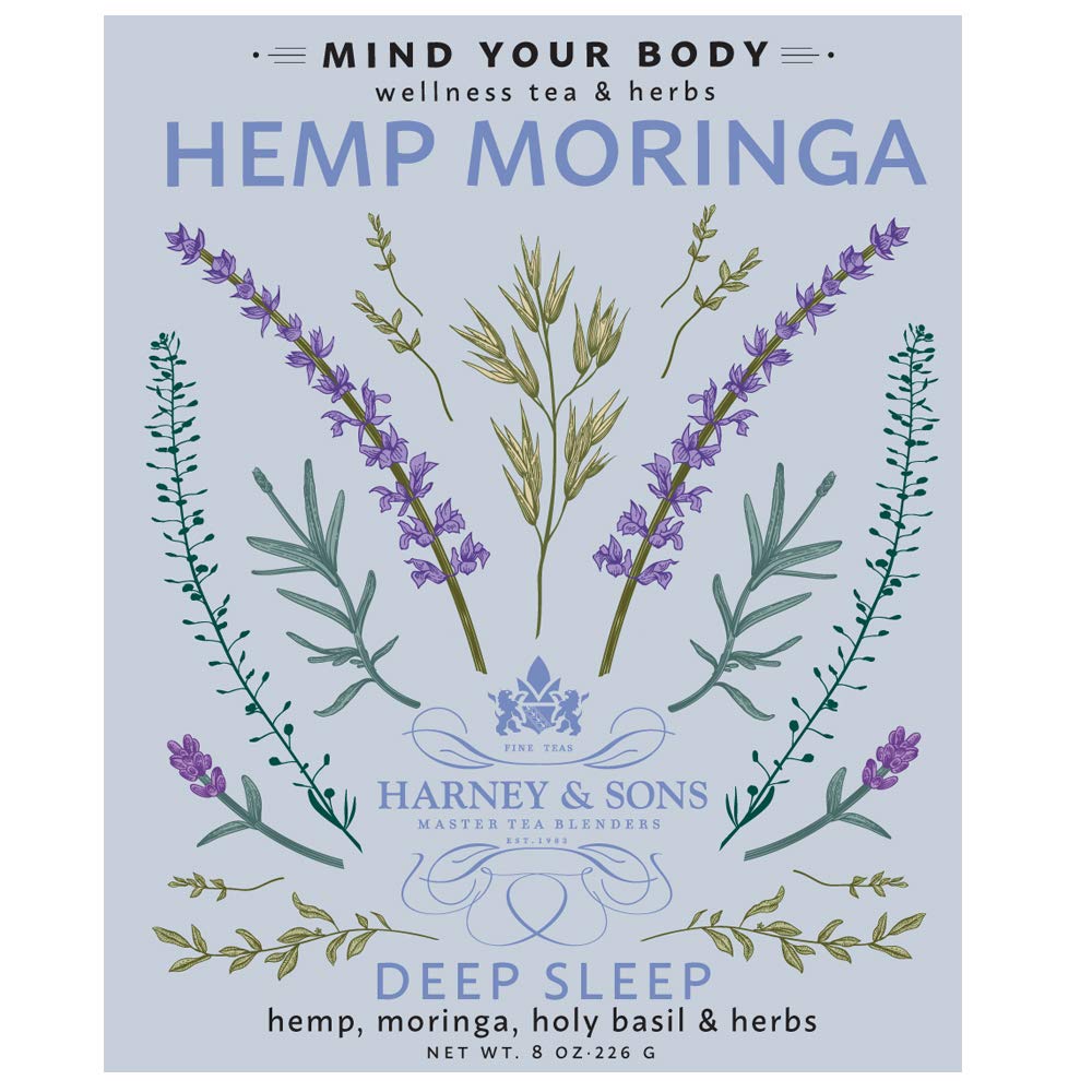Harney & Sons Hemp Moringa Herbal Blend, Caffeine-Free, 5 oz Tin