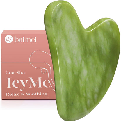 BAIMEI IcyMe Natural Rose Quartz Gua Sha Facial Sculpt Massage Tool-Pink