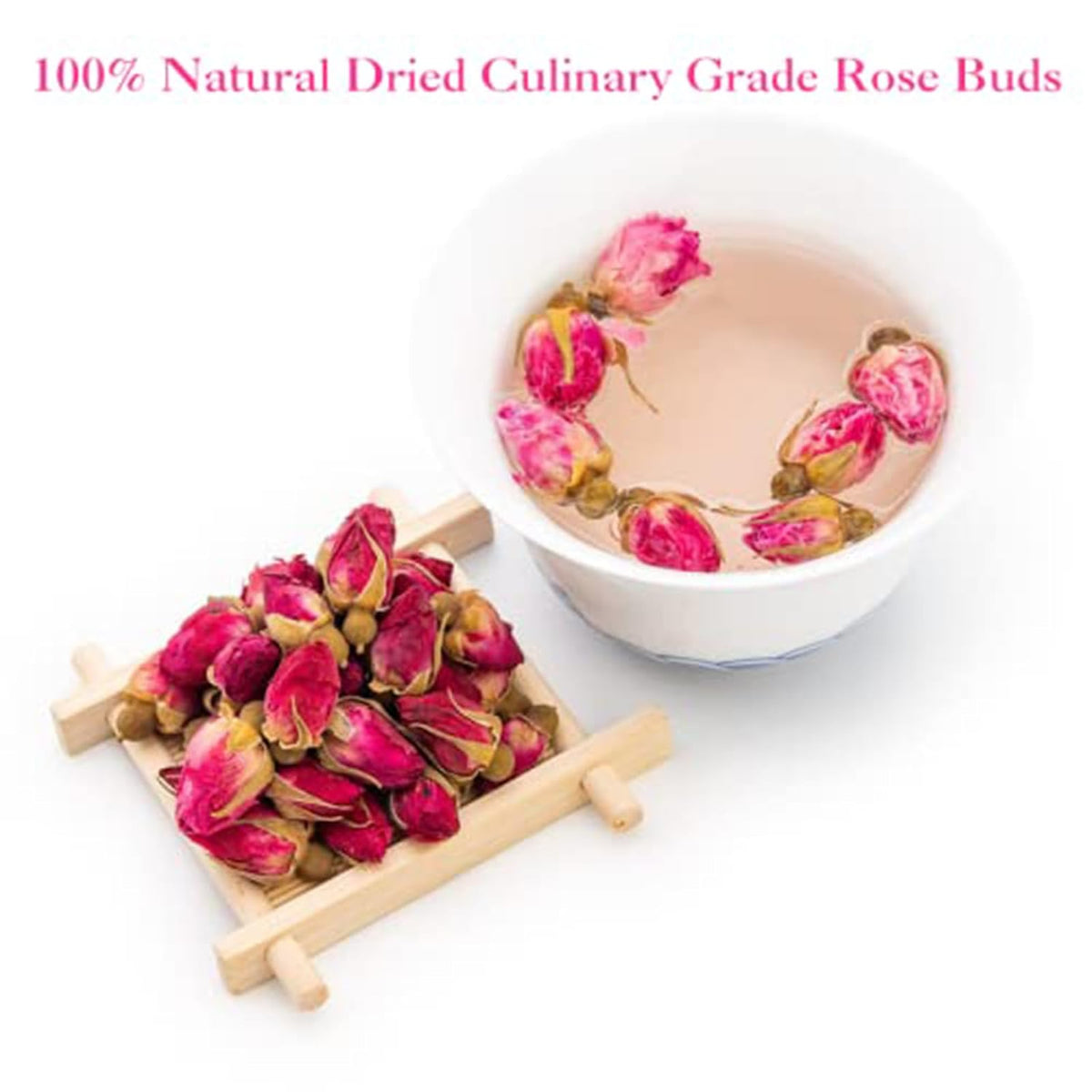 TIAN HU SHAN Rose Tea Premium Dried Rose Buds Loose Leaf Caffeine free 4oz
