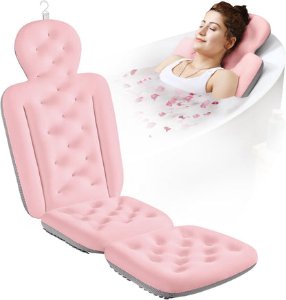 Full Body Bath Pillow for Bathtub, Thick Bathtub Cushion, Luxury Tub Pillow for Bath for Headrest Neck and Back Support White 51" x 16"