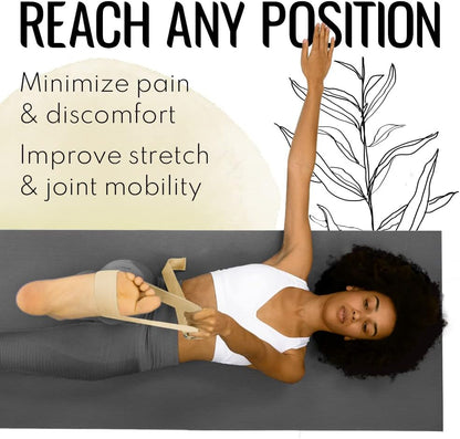 TECEUM 2 IN 1 Yoga & Mat Strap for Stretching – Cotton – 6/8/10 ft