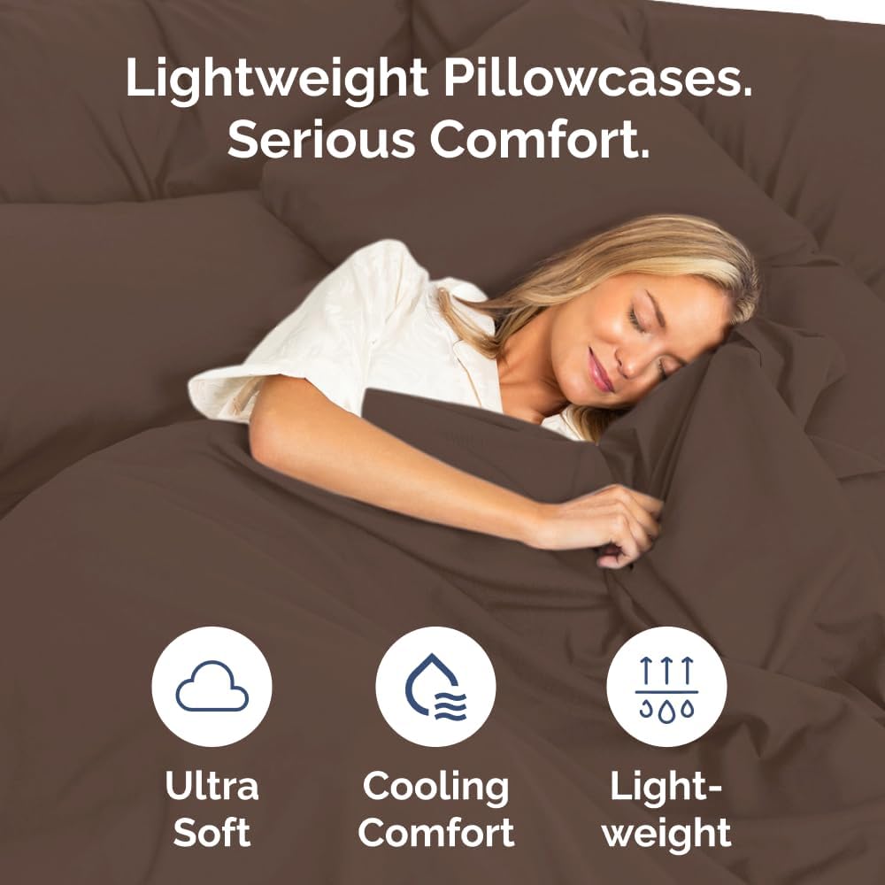Standard Pillow Cases Set of 10 - Ultra Soft Hotel Quality Pillowcase Covers - Comfy, Cozy & Wrinkle Free - Shrink, Stain and Fade Resistant - Machine Washable Pillow Protectors - 10 Pcs Set - White - Colors A