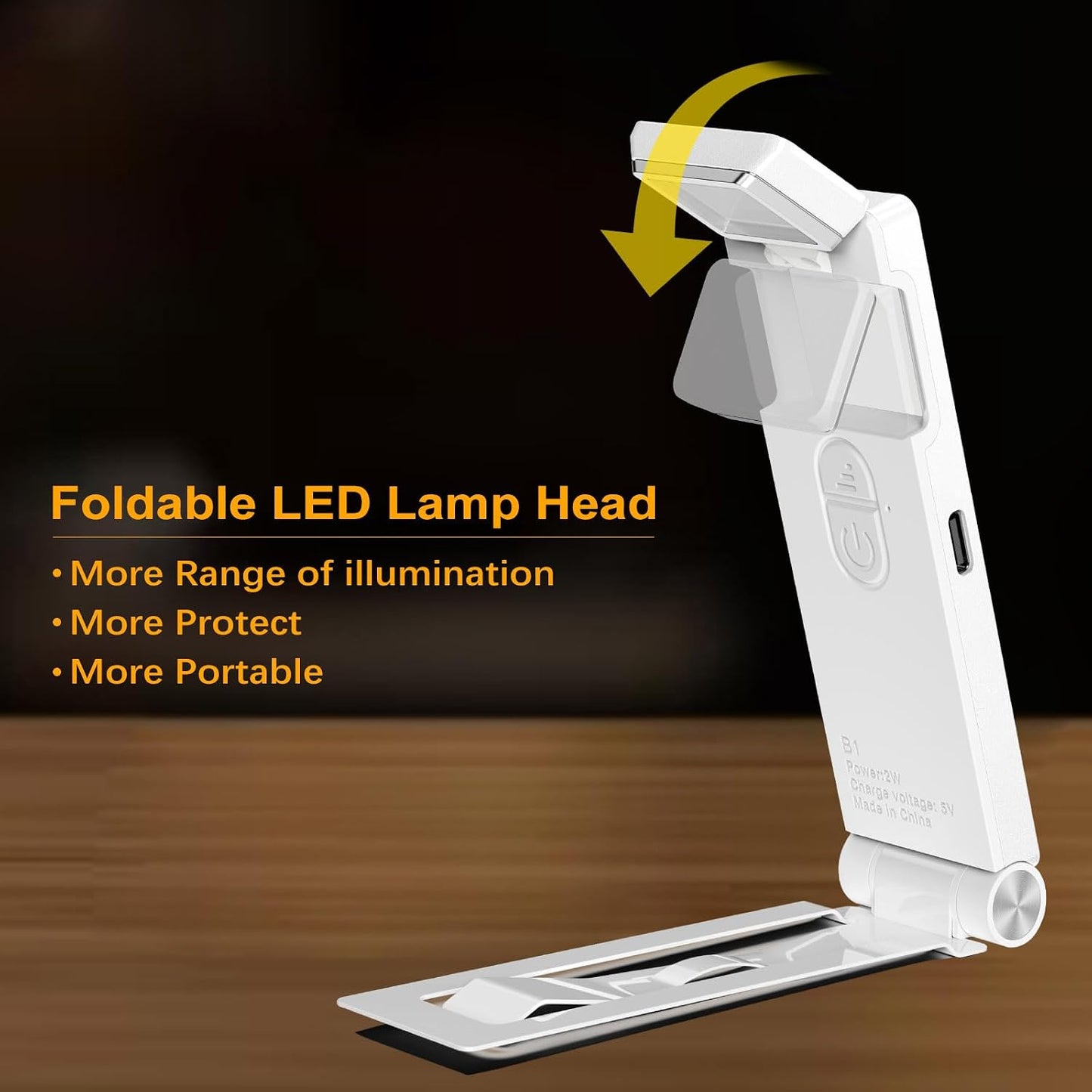 VTIGER Reading Light, USB Rechargeable Book Light for Reading in Bed,Foldable Clip-on LED Booklight, 3 Amber Colors & 4 Brightness Dimmable,Long Lasting Portable Bookmark Lamp for Book Lovers, Kids