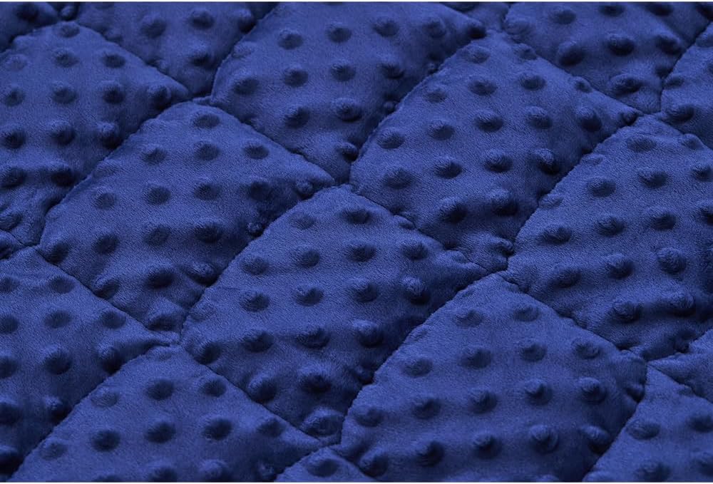 TONGDADA Weighted Lap Blanket 7lbs for Adult,Perfect for Relaxation, Lounging, Napping, Sleeping & Travel,Luxury Minky Weighted Body Blanket,Weighted Throw Blanket-Dark Grey Minky Dot, 29" x 24"