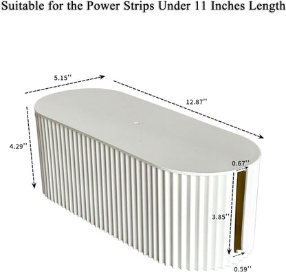 White Cable Box Organizer, Small, Plastic