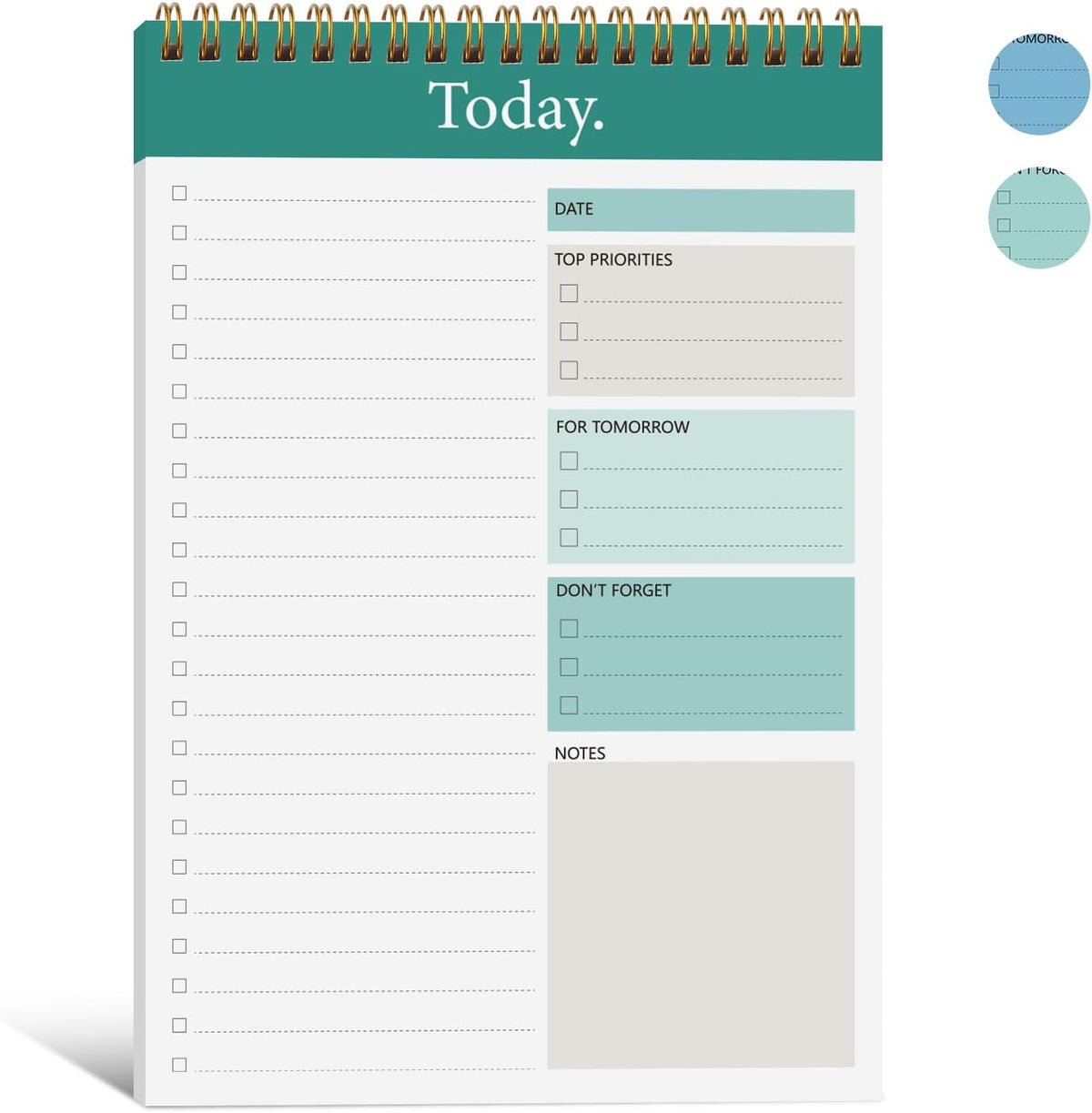 KMQOY To Do List Notepad, Daily Checklist Planner, 6.7" x 9.8", 104 Pages