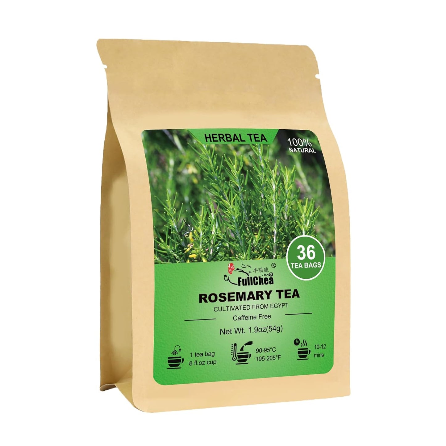 FullChea - Rooibos Tea Bags, 60 Counts - Premium South African Natural Rooibos - Non-GMO - Caffeine-Free - Antioxidant-Rich & Supports Digestion