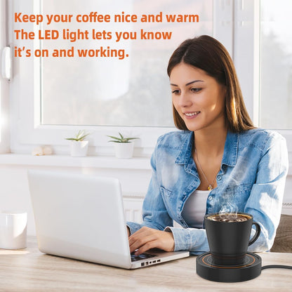 Coffee Mug Warmer, Electric Beverage Warmers for Office Home Desk Use, Smart Cup Warmer Thermostat Coaster for Hot Coffee Tea Espresso Milk Candle Wax with Gravity Switch Auto On/Off 135F