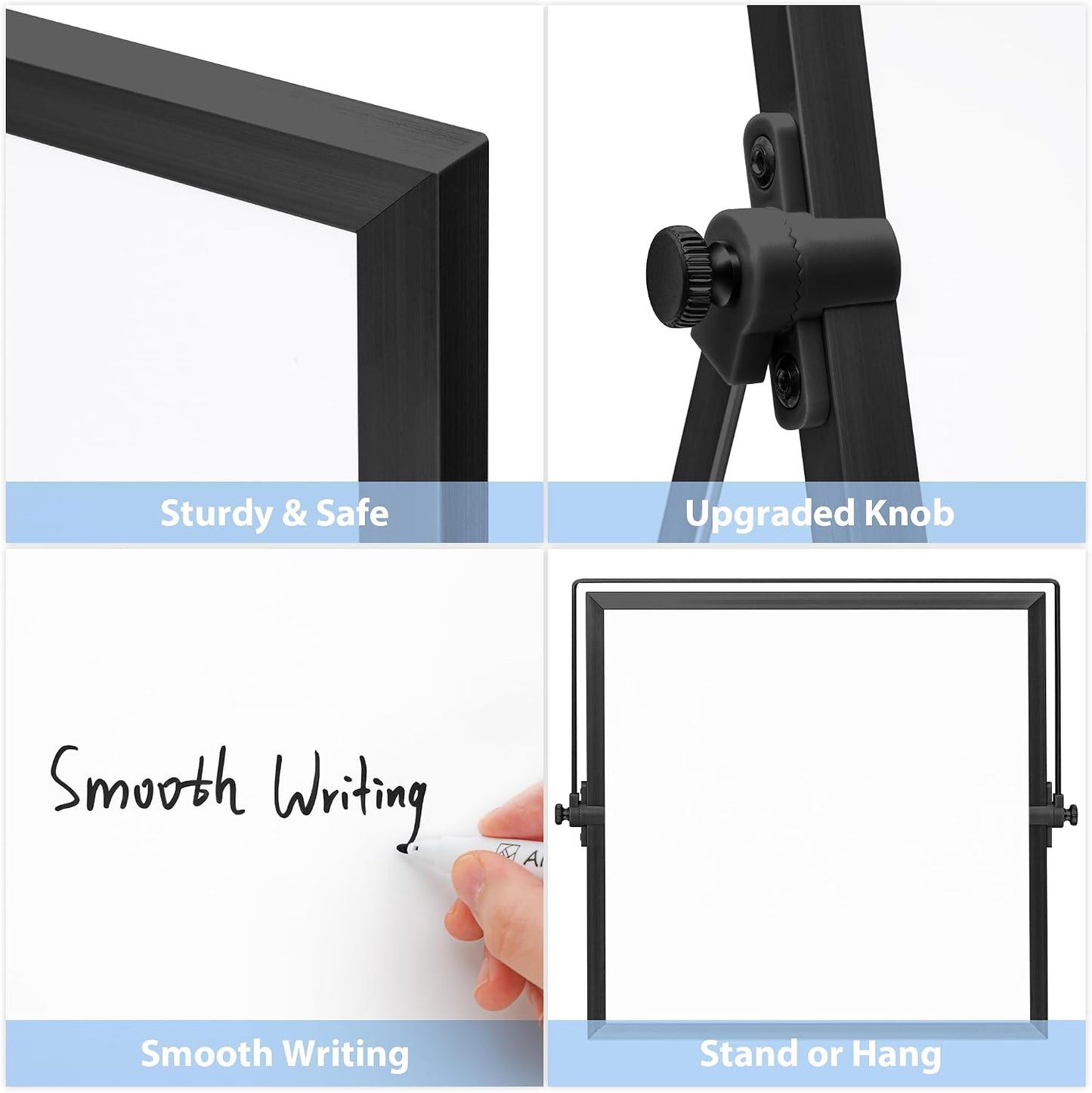 ARCOBIS Dry Erase White Board with Stand, 12" x 16" Weekly Double-Sided Desktop Whiteboard 10 Markers, 4 Magnets, 1 Eraser, Portable Magnetic Dry Erase Calendar for Planning, to Do List, Memo, School
