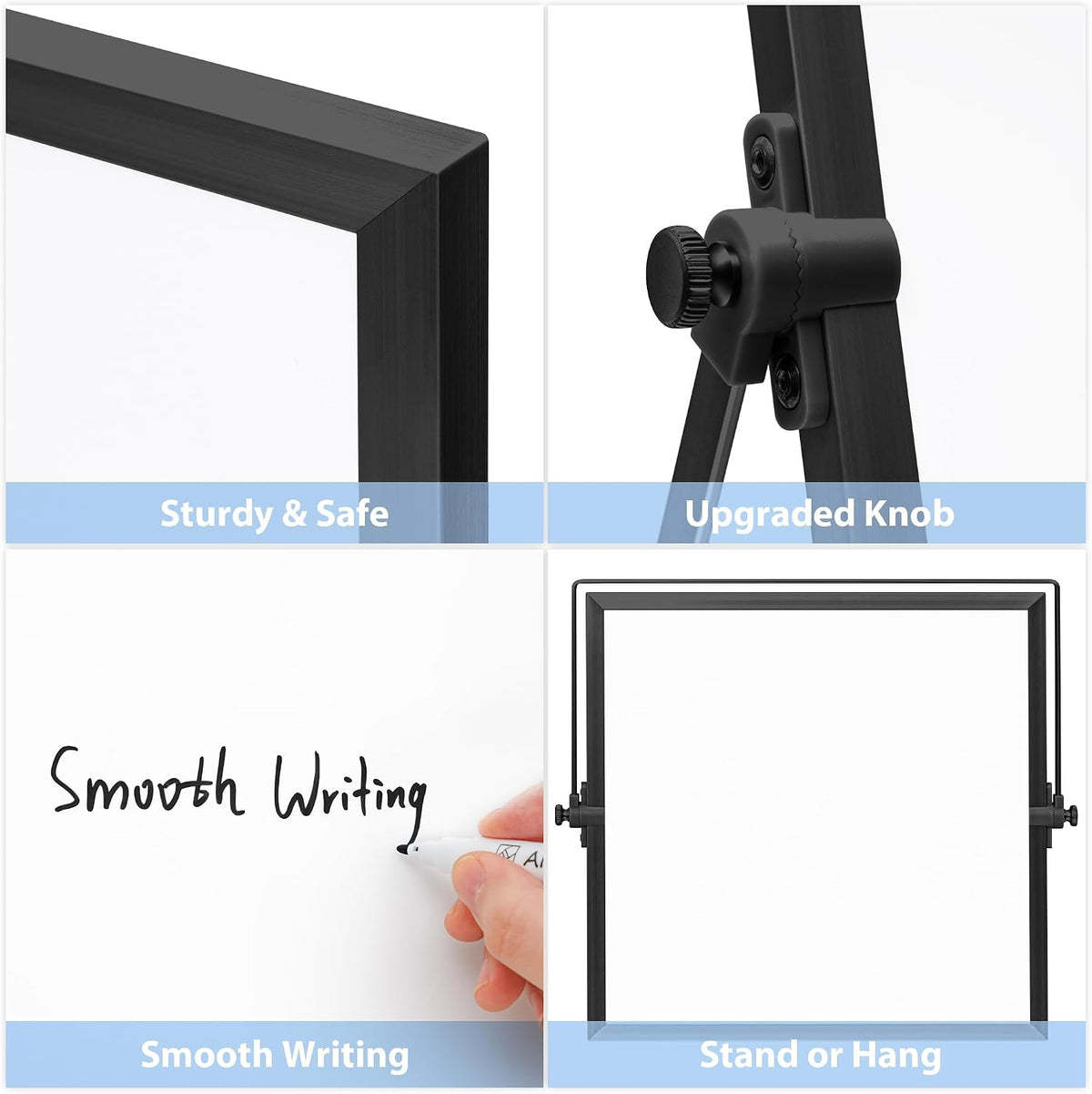 ARCOBIS Dry Erase White Board with Stand, 12" x 16" Weekly Double-Sided Desktop Whiteboard 10 Markers, 4 Magnets, 1 Eraser, Portable Magnetic Dry Erase Calendar for Planning, to Do List, Memo, School