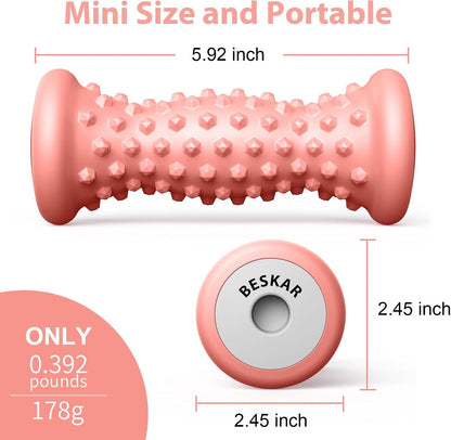 BESKAR Foot Massage Roller for Plantar Fasciitis Relief, Portable Reflexology Tool Pressure Point Massage Rollers, Deep Tissue Massages for Relieving Feet Arch Heel Pain, Myofascial Pain Syndrome
