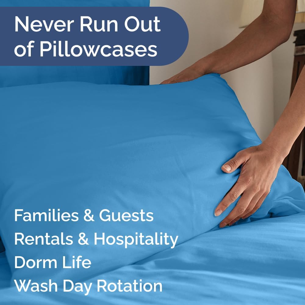 Standard Pillow Cases Set of 10 - Ultra Soft Hotel Quality Pillowcase Covers - Comfy, Cozy & Wrinkle Free - Shrink, Stain and Fade Resistant - Machine Washable Pillow Protectors - 10 Pcs Set - White - Colors B