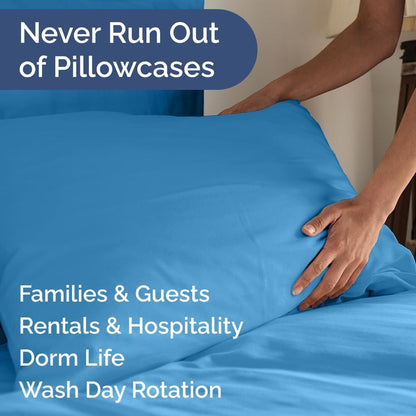 Standard Pillow Cases Set of 10 - Ultra Soft Hotel Quality Pillowcase Covers - Comfy, Cozy & Wrinkle Free - Shrink, Stain and Fade Resistant - Machine Washable Pillow Protectors - 10 Pcs Set - White - Colors B