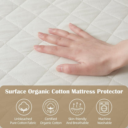 Organic King Mattress Protector - Top&Side 100% Waterproof Mattress Protectors, Breathable Organic Mattress Protector, Noiseless King Mattress Protectors Waterproof 80x76x17 in
