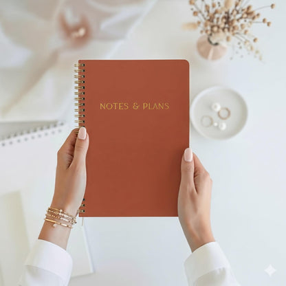 Beautiful Daily Planner And Notebook With Hourly Schedule - Spiral Notebook