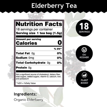 Buddha Teas Organic Elderberry Tea - Herbal Tea, Caffeine Free