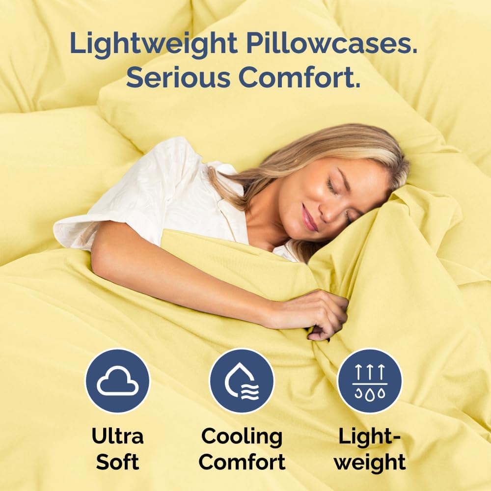 Standard Pillow Cases Set of 10 - Ultra Soft Hotel Quality Pillowcase Covers - Comfy, Cozy & Wrinkle Free - Shrink, Stain and Fade Resistant - Machine Washable Pillow Protectors - 10 Pcs Set - White - Colors B