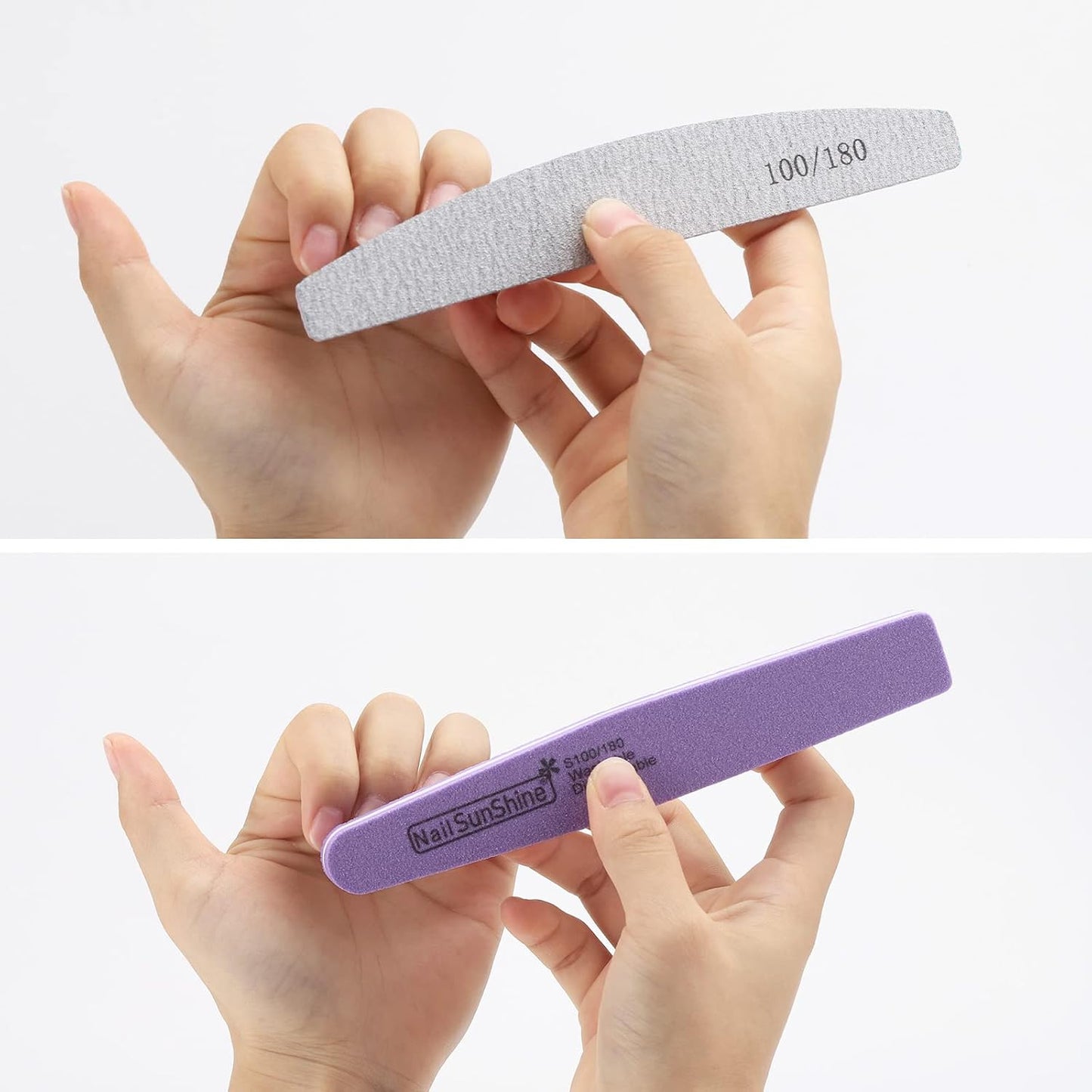 35 Count 100/180 Grit Nail Files and Buffers Kit, Reusable Sanding Buffing Blocks Sponge File Double Sides Emery Boards