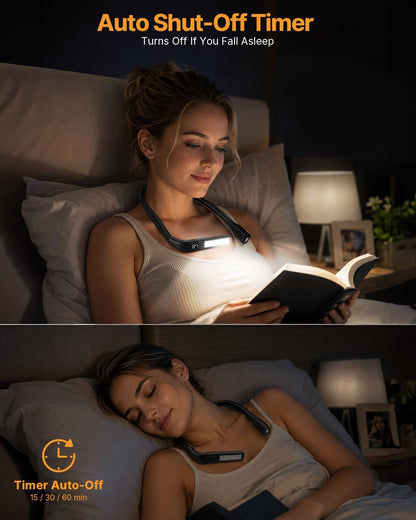 Reading Light, Rechargeable Neck Light, Stepless Dimming Book Light