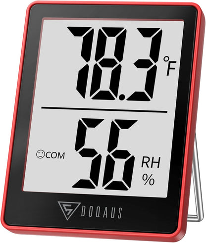 DOQAUS Digital Hygrometer Indoor Thermometer Humidity Meter Room Thermometer with 5s Fast Refresh Accurate Temperature Humidity Monitor for Home, Bedroom, Baby Room, Office, Greenhouse, Cellar (Black)