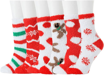 Plush Fuzzy Socks for Women Fluffy Cozy Slipper Socks Fall Thanksgiving Birthday Gifts for Her