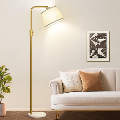 【Upgraded】 Dimmable Floor Lamp, 1000 Lumens LED Edison Bulb Included, Arc Floor Lamps for Living Room Modern Standing Lamp with Linen Shade, Tall Lamp for Bedroom Office Dining Room- Black