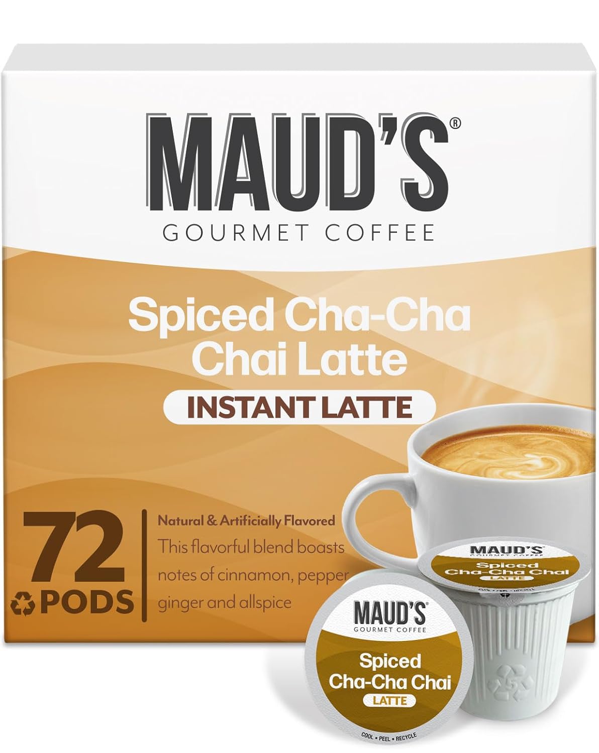 Maud's Instant Matcha Latte Mix, Flavored Drink Mix 10 Servings, 100% Gourmet Blended Tea Leaves, Hot Or Iced Matcha Latte - Just Add Water