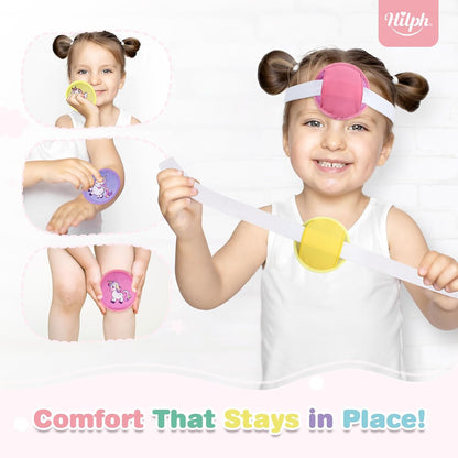 Hilph Kids Ice Packs for Boo Boos - FSA Eligible HSA, 3 Pack Gel Ice Packs for Toddlers & Children Injuries Reusable, Soft Small Hot & Cold Pack for Bumps, Bruises, Fever, Get Well Gifts