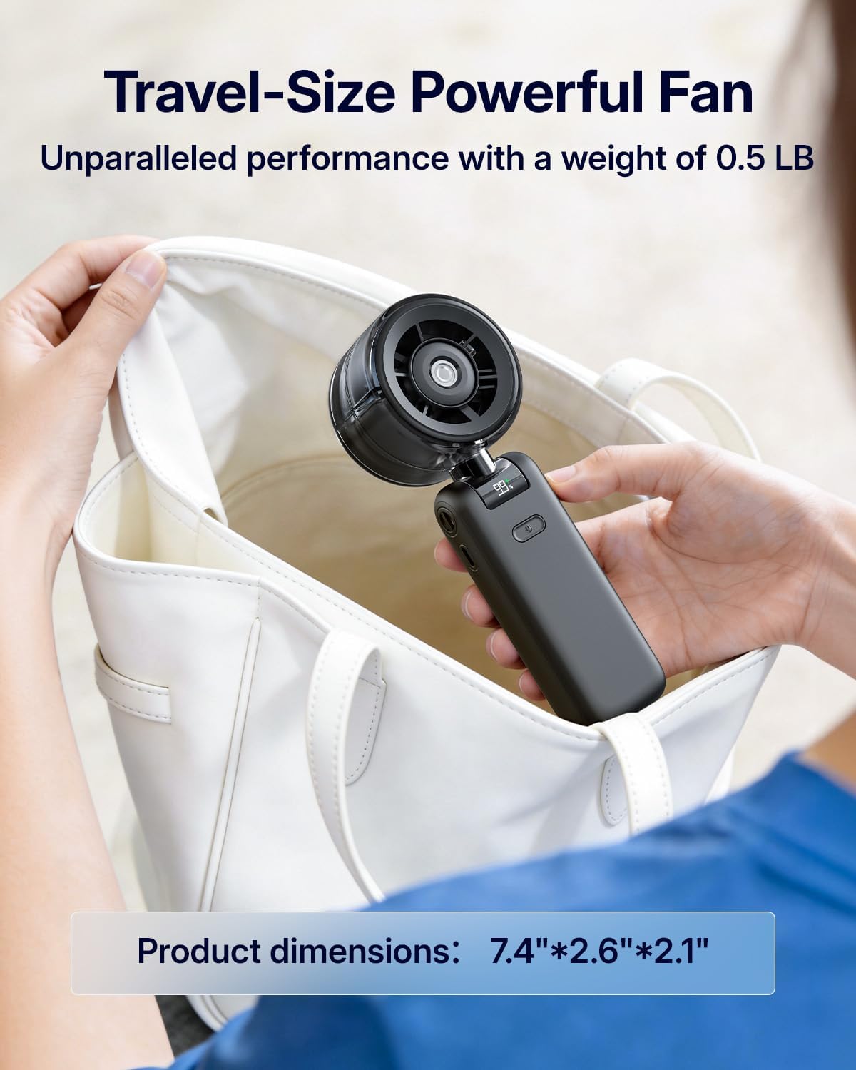 Misting Fan Portable - Handheld Turbo Fan with Cool Mist Spray, 4000mAh Rechargeable, 5 Speeds, Personal Foldable Water Mister for Summer Travel, Beach & Outdoor Essentials - Black