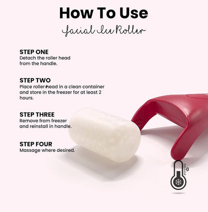 ROSELYNBOUTIQUE Ice Roller for Face & Gua Sha Facial Tools - Wrinkles Fine Lines Puffiness Massager Facial Skin Care Guasha Tools Self Care Gifts for Men Women (Pink)