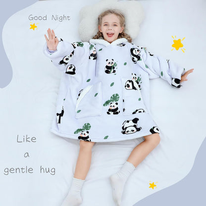 Kipswiza Wearable Blanket Hoodie Gifts for Women and Men, Oversized Cozy Warm Flannel Sherpa Hooded Blankets Sweatshirt with Giant Pockets for Adult and Teens, Dark Gray