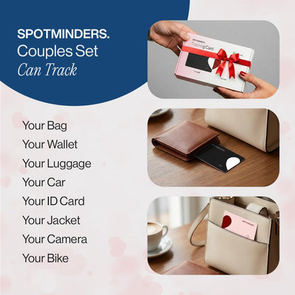SPOTMINDERS Apple MFi Certified Wallet Tracker PRO Works with Apple Find My IP68 Rechargeable Tracking Card for Wallet Luggage Passport 0.07in Slim Credit Card Design Item Finder