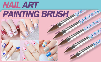 Artdone 31pcs Nail Art Brushes, Nail Art Tool Set, Dotting Tools, Dust Brush,Striping Brushes for Long Lines, Drawing Pen For Gel Polish Design supply