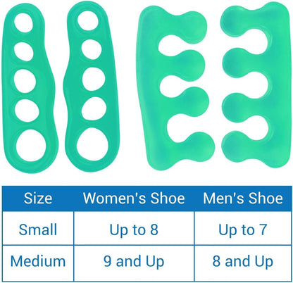 VIVEsole Toe Separators for Men & Women Medium (2 Pairs) - Silicone Gel Spreaders - Therapeutic Spa Stretchers for Plantar Fasciitis, Bunions, Overlapping Hammer Toe Spacers - Metatarsal Yoga Cushion