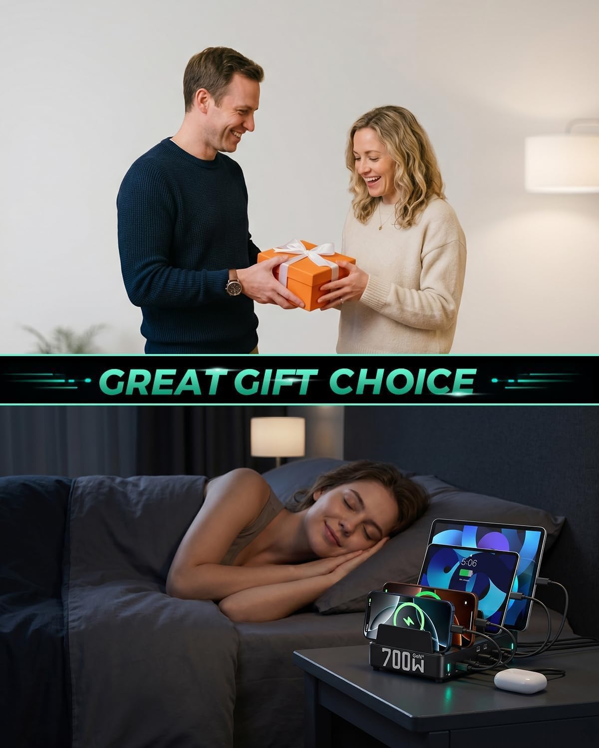 700W 10-in-1 GaN 5 Fast Charger Dock Multi Device Charging Station