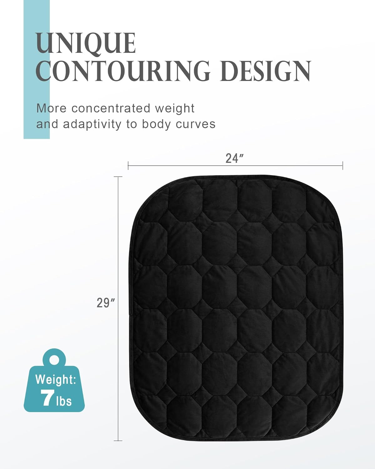 Cottonblue Weighted Lap Blanket 7lbs, Cozy Luxury Crystal Velvet Weighted Blanket for Adults, Small Weighted Blanket for Relaxation, Sleeping, Travel, Grey, 29" x 24"