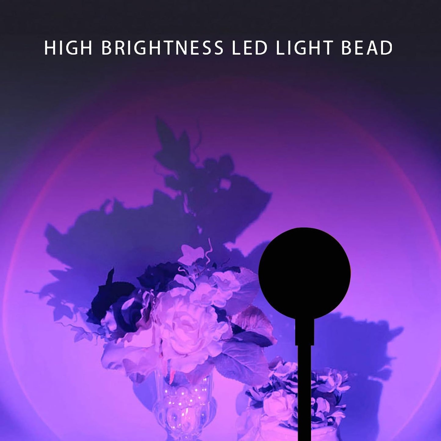 Sunset Projector - USB Charging Lamp with 7 Colors, 360° Rotating LED Light, Button Control, Plug and Play, Mood Lighting | Sunrise Bedroom Night Light for Gathering, Live Streaming, Room