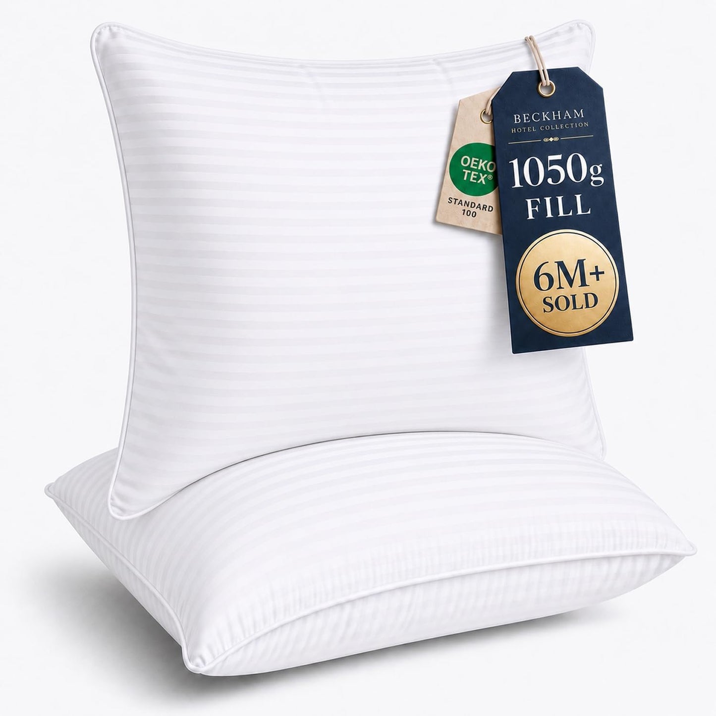 Beckham Hotel Collection Bed Pillows Standard/Queen Size Set of 2 - Original Soft Down Alternative Pillow for Sleeping - Soft Support for Back, Stomach or Side Sleepers