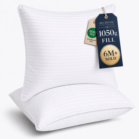 Beckham Hotel Collection Bed Pillows Standard/Queen Size Set of 2 - Original Soft Down Alternative Pillow for Sleeping - Soft Support for Back, Stomach or Side Sleepers