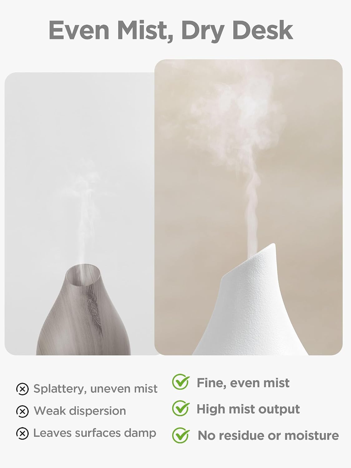 InnoGear Essential Oil Diffuser, 150ml Ceramic Diffuser Handcrafted Stone Aromatherapy Diffusers Ultrasonic Cool Mist Humidifier Vaporizer 2 Mist Modes Waterless for Home, White Vase-Shaped Ceramic