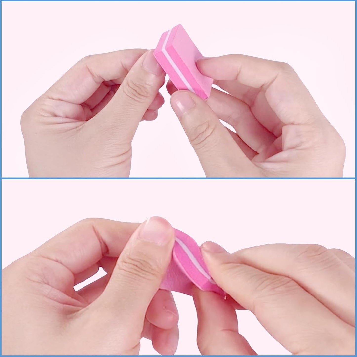 Nail Buffers (100 Pack), Mini Buffer Block Nail File for Acrylic and Natural Nails, 100/180 Grit Nail Buffer Block Bulk Buffing Blocks for Nail Buff Professional Manicure File Blocks Set Hot Pink