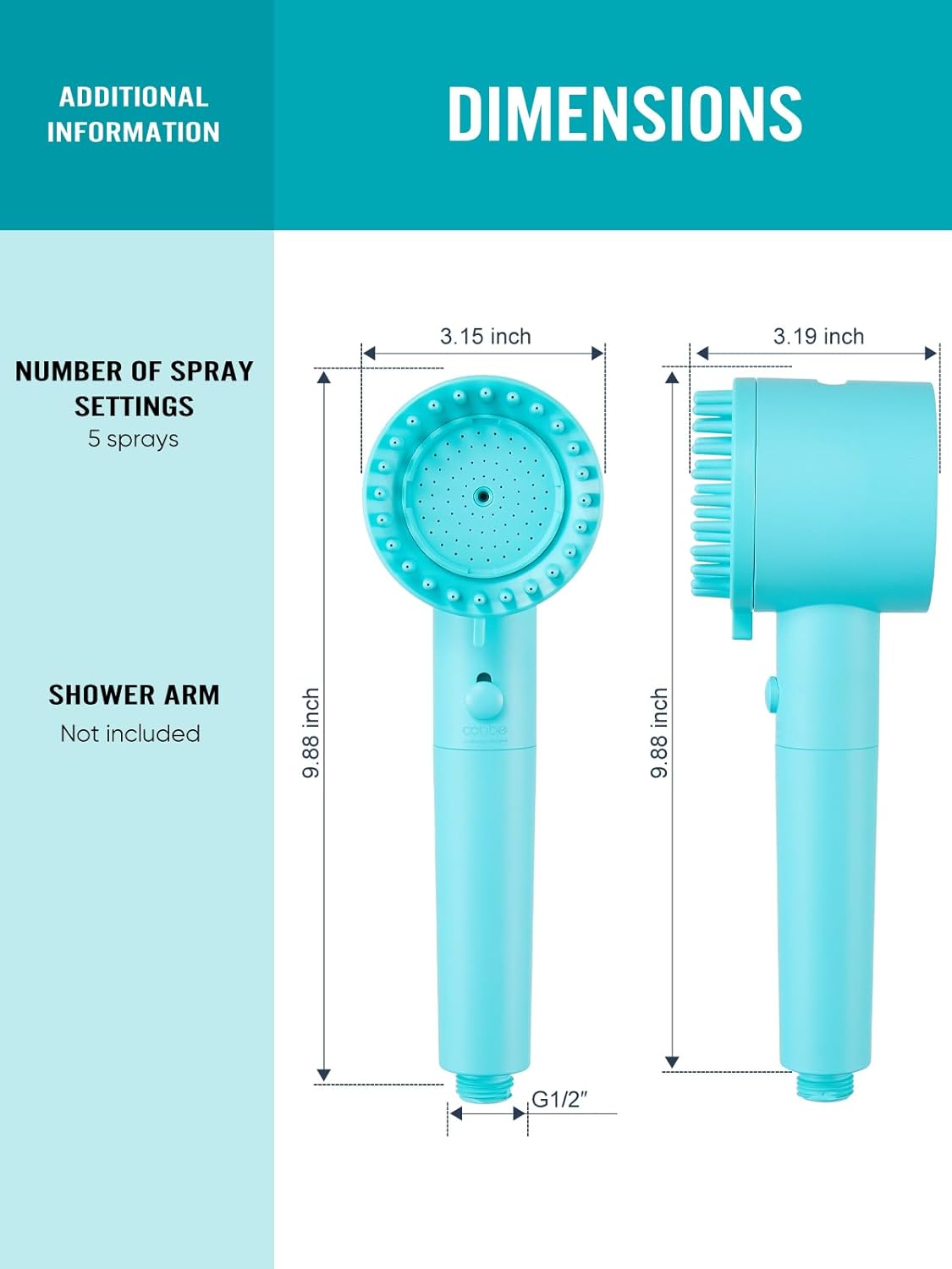 Cobbe Filtered Shower Head with Handheld, 4+1 Spray Mode Showerhead with Filters, Built-in Power Wash for Hard Water - Remove Chlorine - Reduces Dry Itchy Skin, Luxury Gray