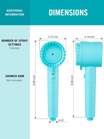 Cobbe Filtered Shower Head with Handheld, 4+1 Spray Mode Showerhead with Filters, Built-in Power Wash for Hard Water - Remove Chlorine - Reduces Dry Itchy Skin, Luxury Gray