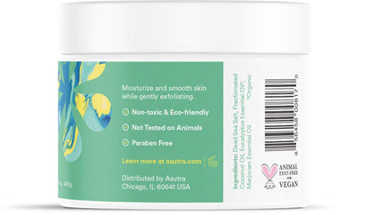 ASUTRA Dead Sea Salt Essential Oil Body Scrub Exfoliator (16 Ounce)