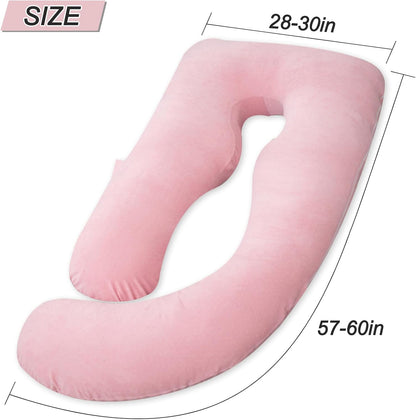 60 Inch Pregnancy Pillow for Sleeping, Extra Large U Shaped Body Pillow, Maternity Pillow for Pregnant Women with Velvet Cover (Dark Grey)