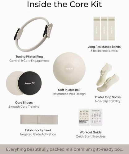Pilates Kit | Pilates Equipment Set for Home Workouts | Accessories & Guide