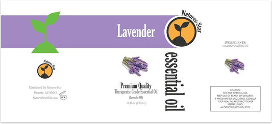 Natures-Star Lavender Essential Oil, 16 Ounce, Therapeutic Grade for Aromatherapy, Candle & Soap Making, Diffusers & Home, Lavender Oil