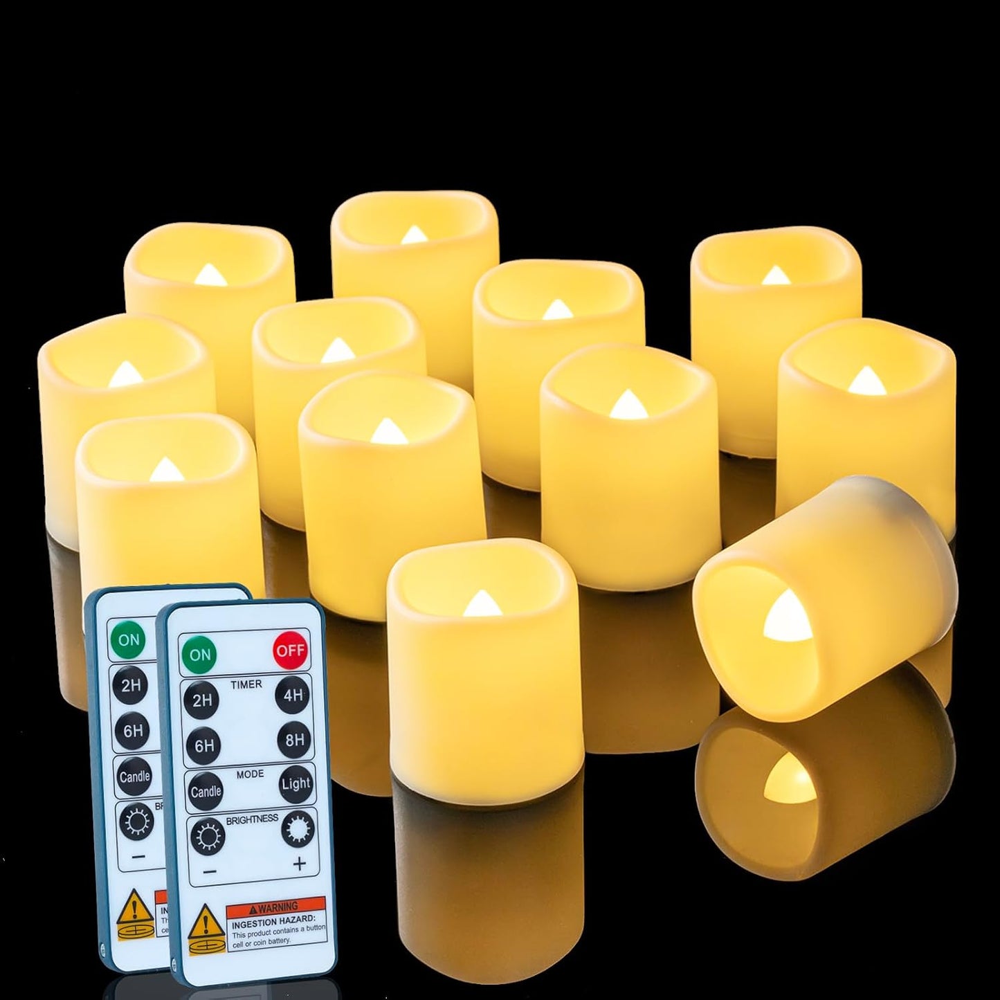 Homemory 24Pack Flickering Flameless Votive Candles for Wedding Decoration, 200+Hour Warm White Battery Operated LED Tealight, Electric Fake Candles for Party, Receptions, Halloween, Christmas